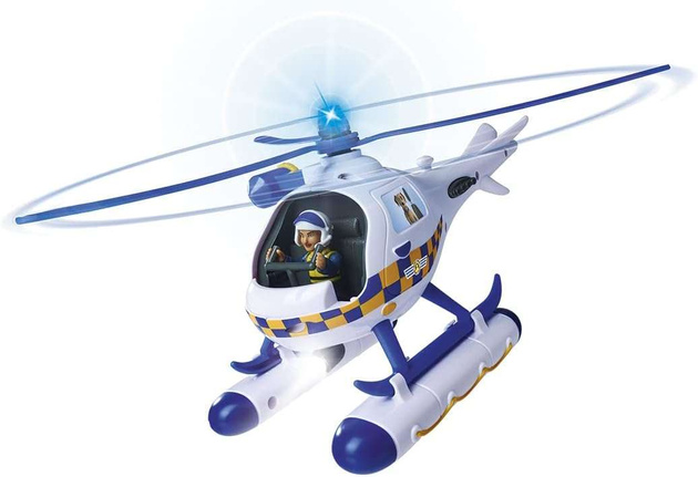 OUTLET Strażak Sam Helikopter policyjny Wallaby światło/dźwięk + figurka USZODZONE OPAKOWANIE