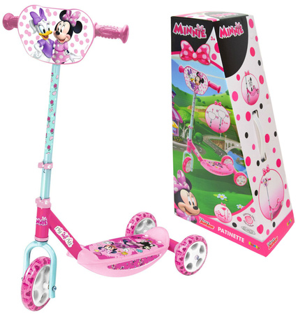 OUTLET Hulajnoga trójkołowa Myszka Minnie Disney brokatowa ciche koła i regulowana kierownica USZKODZONE OPAKOWANIE