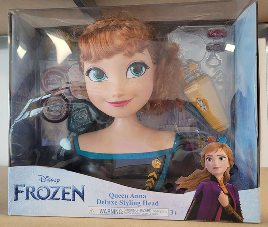 OUTLET Lalka Głowa do czesania i stylizacji włosów Deluxe Księżniczka Disney Anna Kraina Lodu +akcesoria WADLIWA 