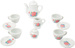 OUTLET Wiklinowy koszyk piknikowy Zestaw porcelany filiżanki do kawy USZKODZONY