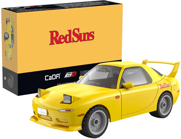 OUTLET Klocki Konstrukcyjne CaDA auto żółta Mazda RX-7 FD3S Initial D samochód 66 elementów 1:35  USZKODZONE OPAKOWANIE