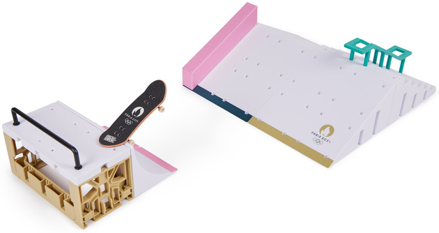 OUTLET Tech Deck zestaw fingerboard Rampa Shane's Ramp + kolorowa deskorolka kolekcjonerska Paris 2024 USZKODZONE OPAKOWANIE