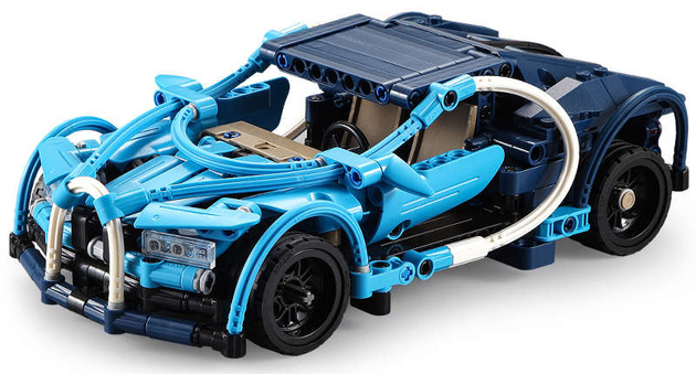 OUTLET Klocki CaDA 6w1 zestaw klocków konstrukcyjnych Blue Phantom Niebieski pojazd kaskaderski 509 elementów Samochód Auto Motor Motocykl Napęd pull-back STEAM USZKODZONE OPAKOWANIE