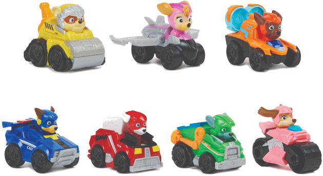 OUTLET Psi Patrol The movie 2 Mini pojazdy 7 pack Samochodziki kolorowe autka USZKODZONE OPAKOWANIE