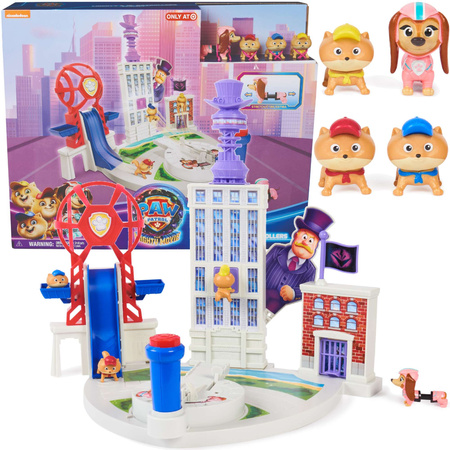 OUTLET Psi Patrol The Mighty Movie Wielki Film Zestaw Baza Liberty&Poms + 4 figurki pieski szczeniaczki WADLIWY