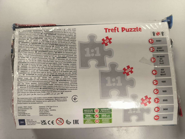 OUTLET Puzzle Bob Budowniczy Bob i Marta 60 elementów Trefl 17300 USZKODZONE OPAKOWANIE