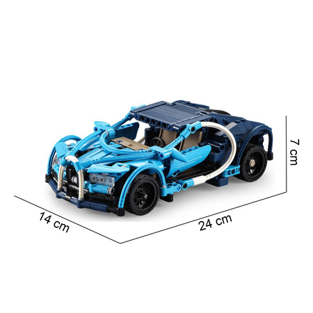 OUTLET Klocki CaDA 6w1 zestaw klocków konstrukcyjnych Blue Phantom Niebieski pojazd kaskaderski 509 elementów Samochód Auto Motor Motocykl Napęd pull-back STEAM USZKODZONE OPAKOWANIE