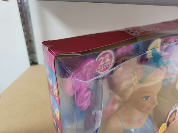 OUTLET Lalka Głowa do czesania i stylizacji Syrenka Fryzjer Barbie Dreamtopia + akcesoria USZKODZONE OPAKOWANIE