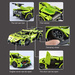 OUTLET Klocki konstrukcyjne CaDA Zdalnie sterowane auto 32 cm Samochód zielony Sportscar 453 elementy RC USZKODZONE OPAKOWANIE