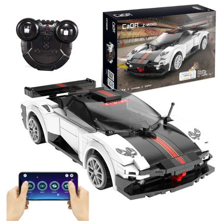 OUTLET Klocki konstrukcyjne CaDA Zdalnie sterowane Auto sportowe Z-Wind Białe Autko wyścigowe Samochód Sports Car 258 elementów RC USZKODZONE OPAKOWANIE