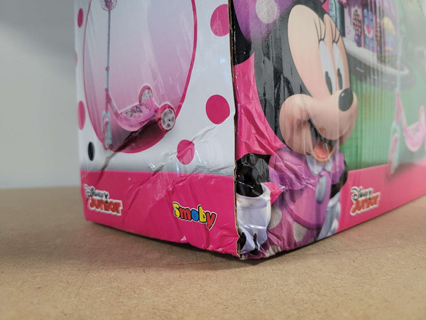OUTLET Hulajnoga trójkołowa Myszka Minnie Disney brokatowa ciche koła i regulowana kierownica USZKODZONE OPAKOWANIE