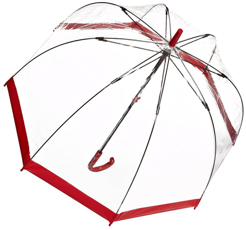 Parasol Fulton Birdcage Przezroczysto-czerwony WADLIWY