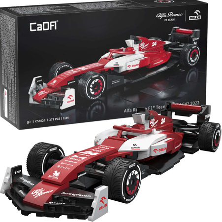 OUTLET Klocki konstrukcyjne CaDA samochód wyścigowy czerwona wyścigówka Alfa Romeo F1 Team ORLEN C42 Formuła 1 pojazd auto 271 elementów USZKODZONE OPAKOWANIE