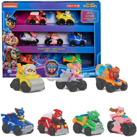OUTLET Psi Patrol The movie 2 Mini pojazdy 7 pack Samochodziki kolorowe autka USZKODZONE OPAKOWANIE