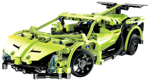 OUTLET Klocki konstrukcyjne CaDA Zdalnie sterowane auto 32 cm Samochód zielony Sportscar 453 elementy RC USZKODZONE OPAKOWANIE