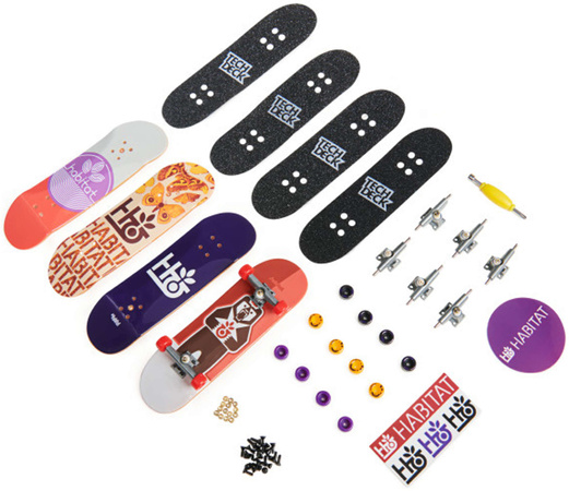 OUTLET Zestaw kolorowe deskorolki fingerboard 4-pak Prace ręczne Habitat Tech Deck USZKODZONE OPAKOWANIE