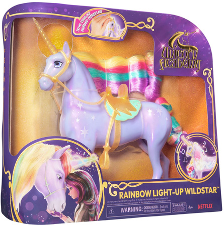OUTLET Akademia Jednorożców Zestaw Tęczowy świecący Jednorożec figurka Wildstar Światło Dźwięk Unicorn Academy USZKODZONE OPAKOWANIE