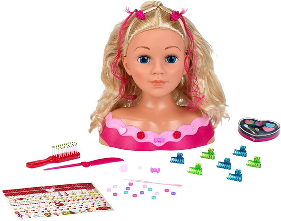 OUTLET Lalka Duża Głowa do stylizacji czesania włosów Fryzjer Księżniczka Koralia Princess Coralie + paletka do makijażu dla dzieci USZKODZONE OPAKOWANIE