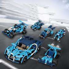 OUTLET Klocki CaDA 6w1 zestaw klocków konstrukcyjnych Blue Phantom Niebieski pojazd kaskaderski 509 elementów Samochód Auto Motor Motocykl Napęd pull-back STEAM USZKODZONE OPAKOWANIE