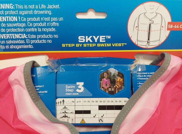 OUTLET Psi Patrol Kapok dla dzieci różowa bezpieczna kamizelka ratunkowa dla dzieci Skye Swimways USZKODZONE OPAKOWANIE