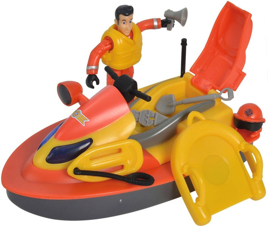 OUTLET Strażak Sam zestaw motorówka ratunkowa Juno 2.0 + mała figurka Elvis Simba NIEKOMPLETNY
