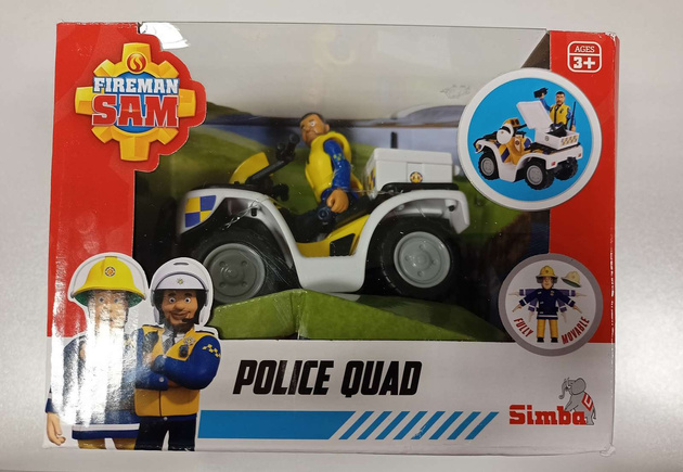 Strażak Sam Quad policyjny i figurka Malcolma USZKODZONE OPAKOWANIE