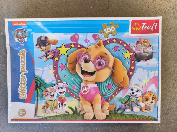 OUTLET Puzzle 100 Psi Patrol Brokatowe Skye 14818 Trefl USZKODZONE OPAKOWANIE