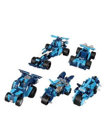 OUTLET Klocki CaDA 6w1 zestaw klocków konstrukcyjnych Blue Phantom Niebieski pojazd kaskaderski 509 elementów Samochód Auto Motor Motocykl Napęd pull-back STEAM USZKODZONE OPAKOWANIE