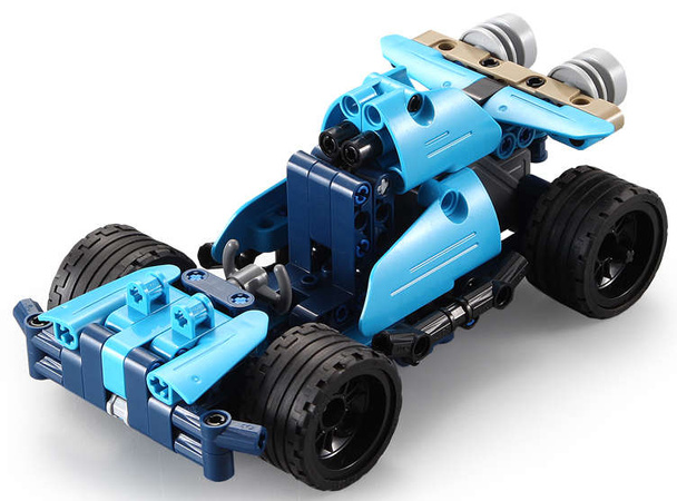 OUTLET Klocki CaDA 6w1 zestaw klocków konstrukcyjnych Blue Phantom Niebieski pojazd kaskaderski 509 elementów Samochód Auto Motor Motocykl Napęd pull-back STEAM USZKODZONE OPAKOWANIE
