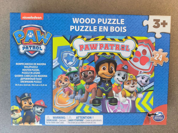 OUTLET Puzzle Drewniane Psi Patrol Ekipa Paw Patrol 24 Elementy Spin Master 3+ USZKODZONE OPAKOWANIE
