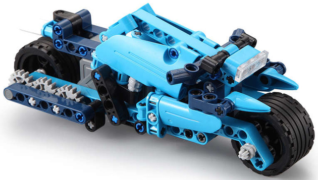 OUTLET Klocki CaDA 6w1 zestaw klocków konstrukcyjnych Blue Phantom Niebieski pojazd kaskaderski 509 elementów Samochód Auto Motor Motocykl Napęd pull-back STEAM USZKODZONE OPAKOWANIE