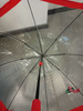 Parasol Fulton Birdcage Przezroczysto-czerwony WADLIWY