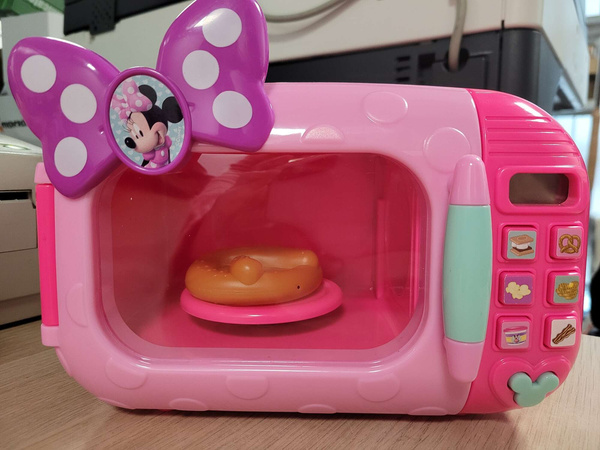 OUTLET Disney Myszka Minnie Mikrofalówka różowa dla dzieci światło/dźwięk Zestaw Kuchenka mikrofalowa WYBRAKOWANA