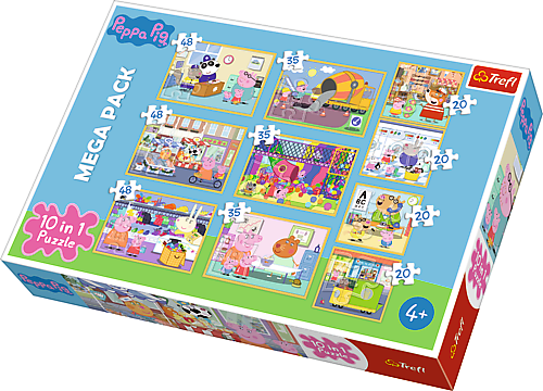 Trefl Puzzle Świnka Peppa Zestaw 10w1 USZKODZONE OPAKOWANIE