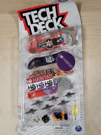 OUTLET Zestaw kolorowe deskorolki fingerboard 4-pak Prace ręczne Habitat Tech Deck USZKODZONE OPAKOWANIE