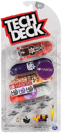 OUTLET Zestaw kolorowe deskorolki fingerboard 4-pak Prace ręczne Habitat Tech Deck USZKODZONE OPAKOWANIE