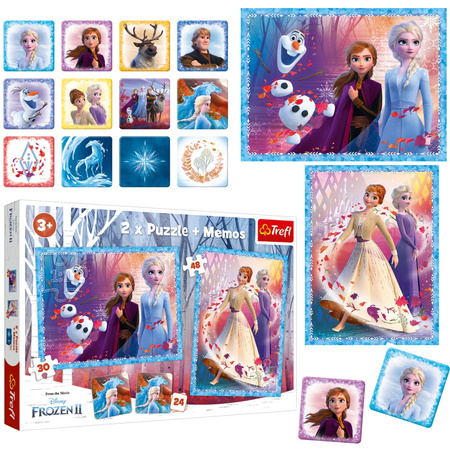 OUTLET Trefl 90814 Disney Frozen II 2x Puzzle + Memos USZKODZONE OPAKOWANIE