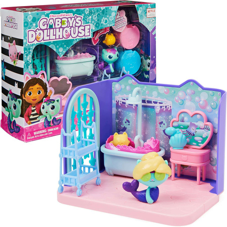 OUTLET Koci Domek Gabi Syrenkotka Łazienka Spa Pokój MerCat Gabby's Dollhouse + niespodzianki USZKODZONE OPAKOWANIE