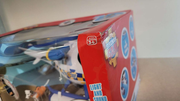 OUTLET Strażak Sam Helikopter policyjny Wallaby światło/dźwięk + figurka USZODZONE OPAKOWANIE
