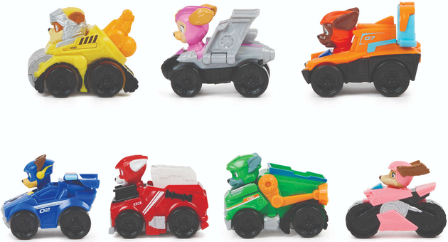 OUTLET Psi Patrol The movie 2 Mini pojazdy 7 pack Samochodziki kolorowe autka USZKODZONE OPAKOWANIE