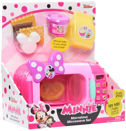 OUTLET Disney Myszka Minnie Mikrofalówka różowa dla dzieci światło/dźwięk Zestaw Kuchenka mikrofalowa WYBRAKOWANA