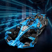 OUTLET Klocki konstrukcyjne CaDA Duże auto wyścigowe 60 cm Samochód sportowy Electric Super Racing Car Niebieska wyścigówka Pojazd 1667 elementów USZKODZONE OPAKOWANIE