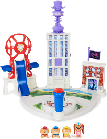 OUTLET Psi Patrol The Mighty Movie Wielki Film Zestaw Baza Liberty&Poms + 4 figurki pieski szczeniaczki WADLIWY