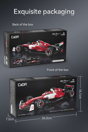 OUTLET Klocki konstrukcyjne CaDA samochód wyścigowy czerwona wyścigówka Alfa Romeo F1 Team ORLEN C42 Formuła 1 pojazd auto 271 elementów USZKODZONE OPAKOWANIE