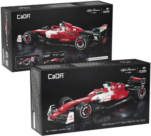 OUTLET Klocki konstrukcyjne CaDA samochód wyścigowy czerwona wyścigówka Alfa Romeo F1 Team ORLEN C42 Formuła 1 pojazd auto 271 elementów USZKODZONE OPAKOWANIE