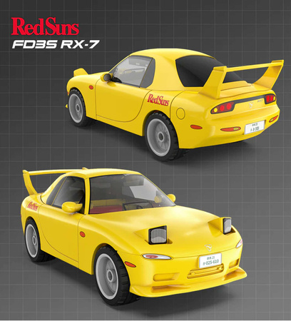 OUTLET Klocki Konstrukcyjne CaDA auto żółta Mazda RX-7 FD3S Initial D samochód 66 elementów 1:35  USZKODZONE OPAKOWANIE