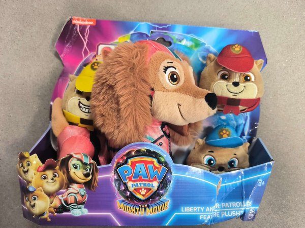 OUTLET Psi Patrol The Mighty Movie Wielki Film Liberty Maskotka Pluszowa Piesek 20 cm GUND + kotki Poms USZKODZONE OPAKOWANIE
