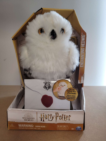 OUTLET Harry Potter Hedwiga Interaktywna biała sowa z listem + akcesoria Dźwięk Ruchoma 5+ USZKODZONE OPAKOWANIE