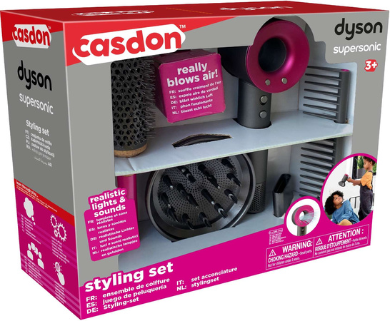 OUTLET Zestaw fryzjerski Dyson Supersonic do stylizacji włosów z suszarką dla dzieci Casdon WADLIWA