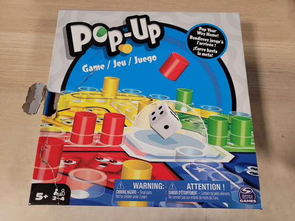 OUTLET Gra Chińczyk Pop-Up planszowa towarzyska rodzinna klasyczna Wesołe pionki USZKODZONE OPAKOWANIE